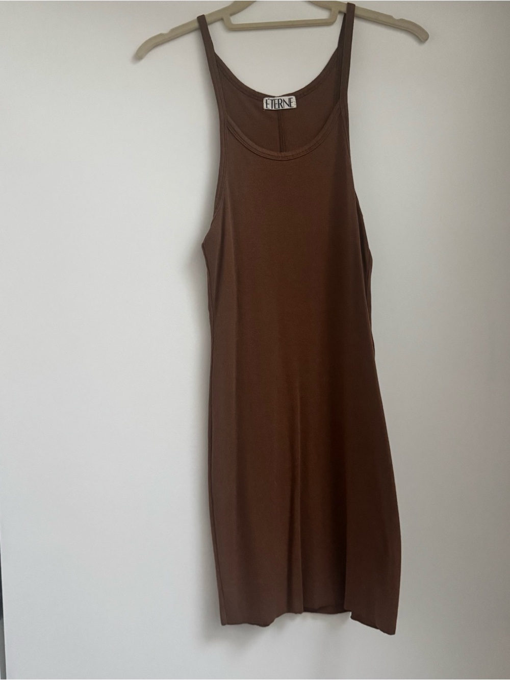 Eterne Chocolate Brown Tank Mini Dress
